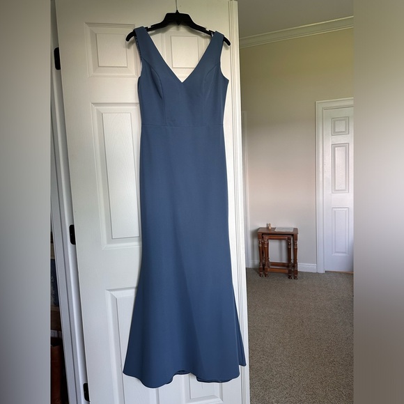 Blue Revelry Bridesmaid Dress (Dakota Crepe Dress) - Picture 3 of 5